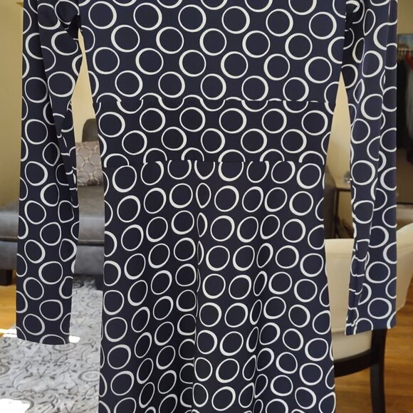 INC Front Knot A-Line Dress Polka Dot Circles Office Chic Feminine Size Small - Picture 3 of 7
